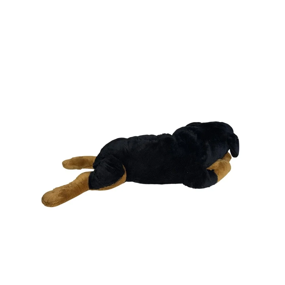E& J Classic Rottweiler Plush Dog Stuffed Animal Black Tan Laying Realistic 22